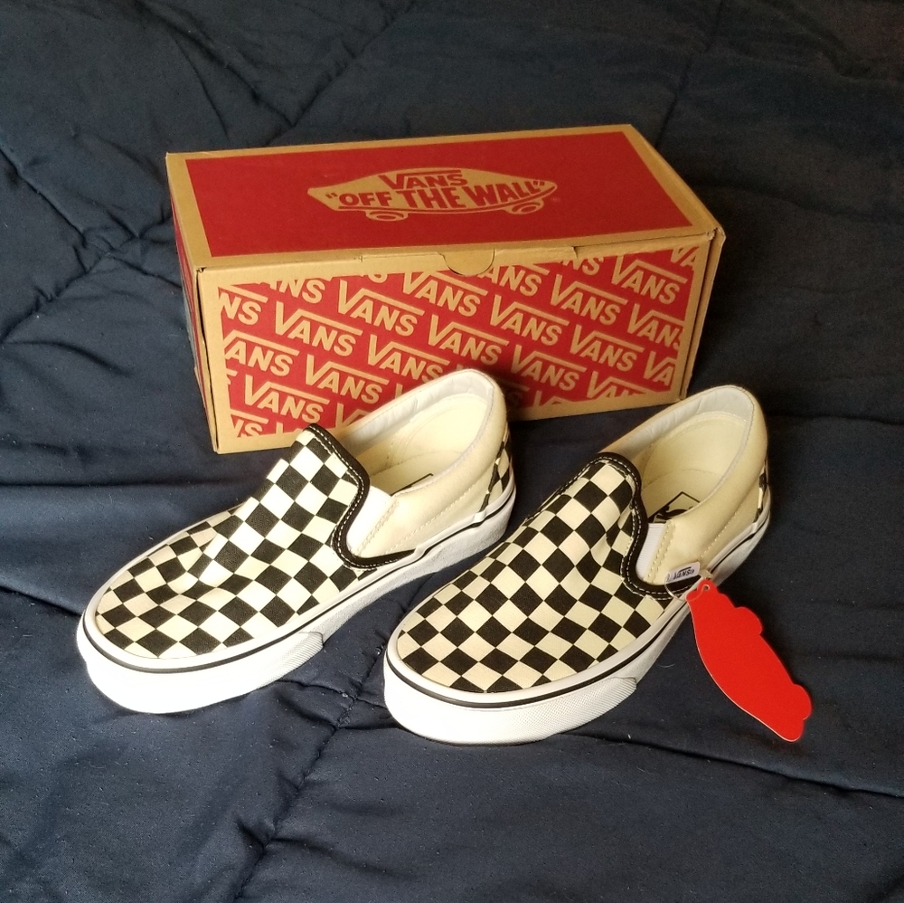 Vans checkered slip ons NWT